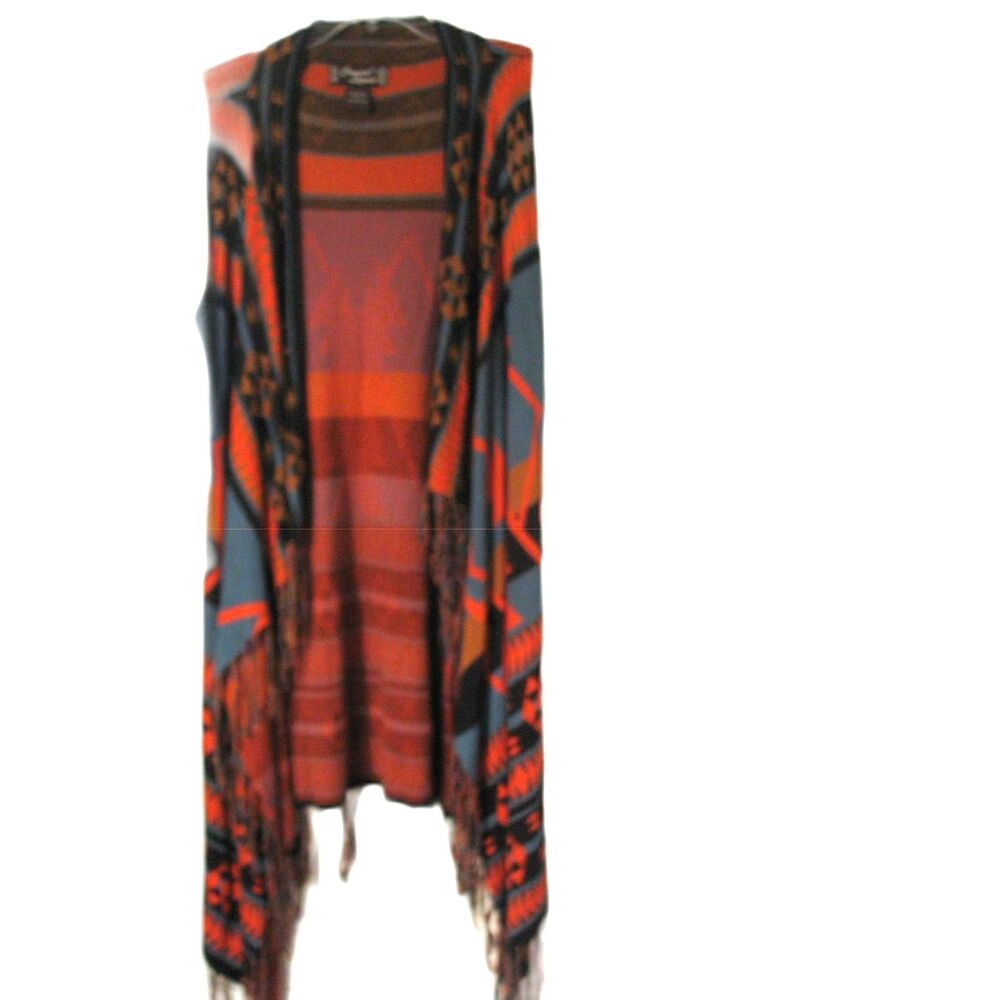 Women's Cowgirl Legend multi-color long fringed vest with tassels